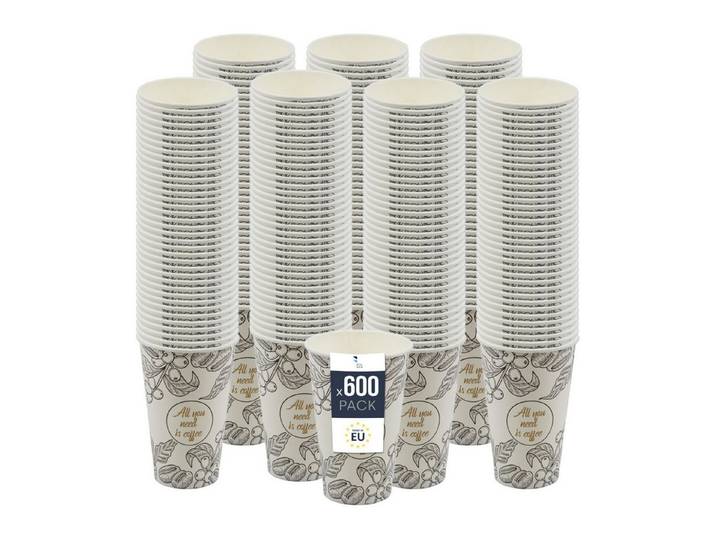 BENBOW Einwegbecher BenBow Kaffeebecher - 180 ml/250 ml/300 ml/400 ml - Einwegbecher, 600-tlg., Beschichteter Karton, BenBow Kaffeebecher 400 ml x 600
