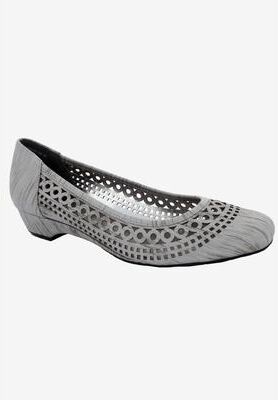 Women's Tina Flat by Ros Hommerson in Silver Laser Stripe (Size 6 M)