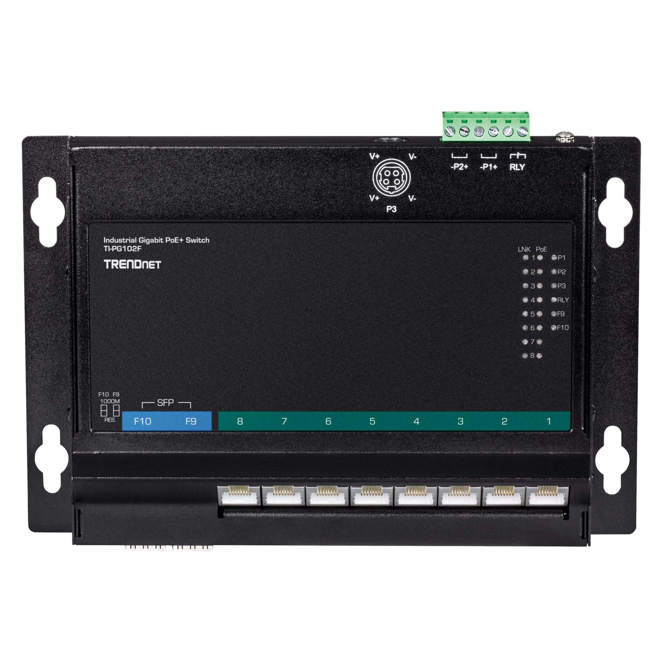 Trendnet 10-Port-Industrie-Gigabit-PoE+-Wandmontage-Frontzubehör (10 Ports) (TI-PG102F)
