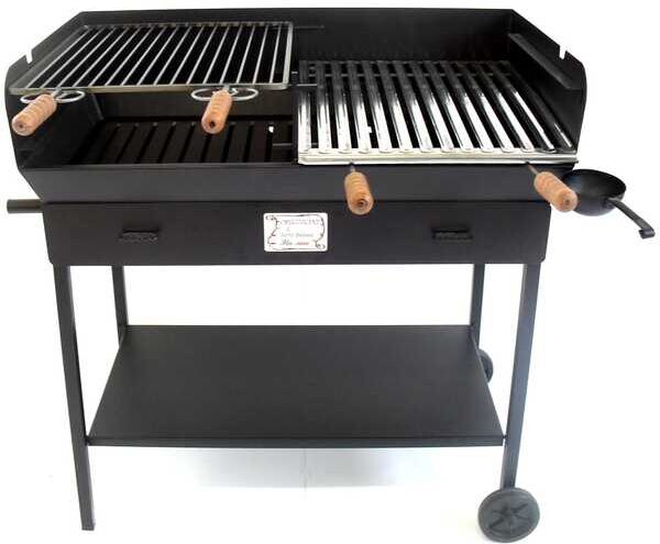 Cruccolini Party - Holzkohlegrill mit Doppelgrillrost - aus schwerem Stahl