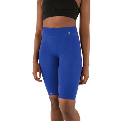 Funktionstights BAUERFEIND "Sports Compression Tights Short", Damen, Gr. S, N-Gr, blau, Jersey, Obermaterial: 90% Polyamid, 10% Elasthan, Hosen, kurze Form, sportlicher Schnitt, mit gezielten Kompressionszonen