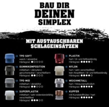Halder SIMPLEX-Schonhammer Superplastik-Einsatz, Stück 100 mm (3207.100)