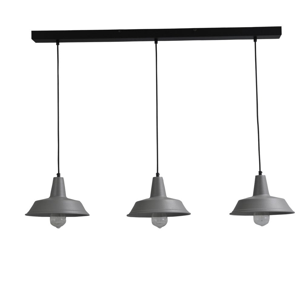 Masterlight Industria Klassieke retro eetkamerlamp - Grijs - 3x25W