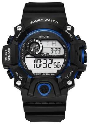 Uplifted Goods Military Grade Multi Functional Sports Watch c black Blue