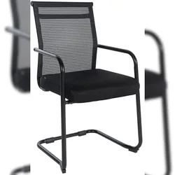 DELUKE Besucherstuhl LISBON - Stoff Schwarz 55x51x95 cm | Besucherstühle Konferenzstuhl Wartezimmerstuhl Bürostühle Bürostuhl Konferenzraum Wartezimmer