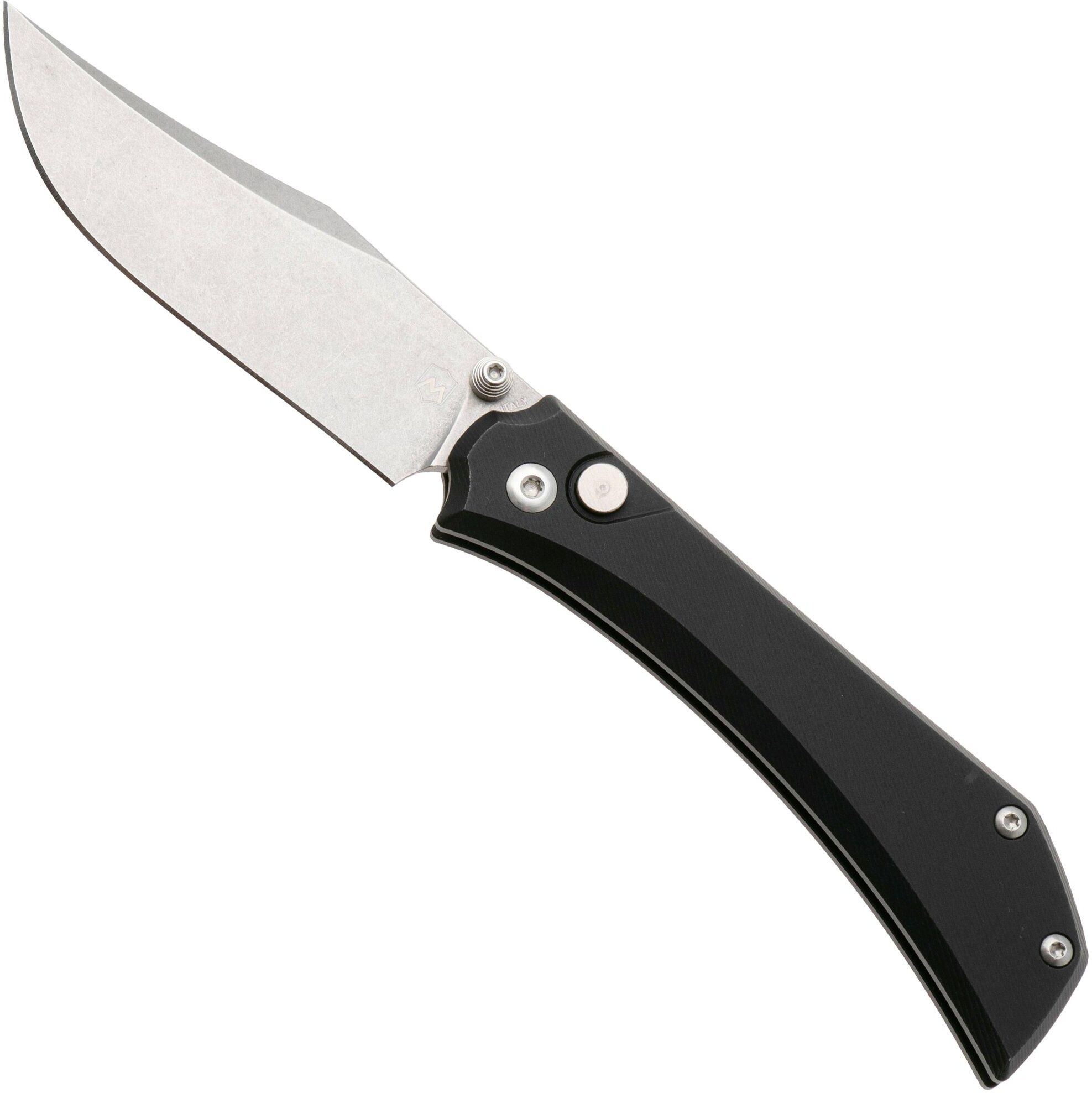 Mercury Amon 9AMN-ALBK-C Stonewashed Elmax, Black Anodized Aluminium, coltello da tasca, Denis Simonutti design