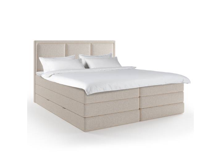 Boxspringbett Coolyu 200 x 200cm Webstoff Aranja Wendbar H2/H3 Viscoschaum