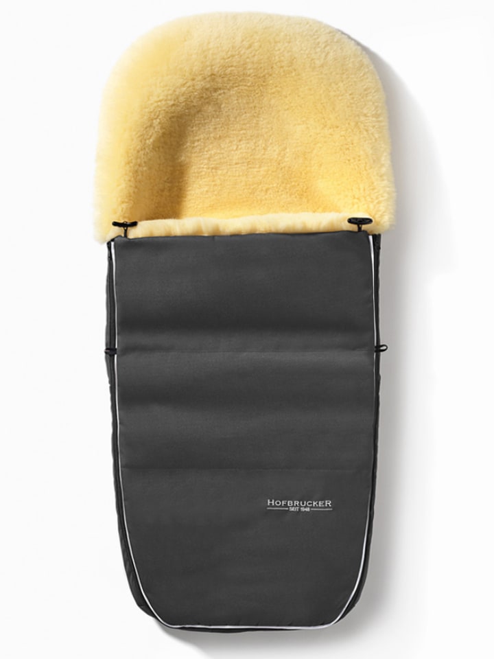 Hofbrucker Lammfell-Fußsack "Polaris" in Grau - (L)105 x (B)40 cm - onesize