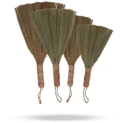 Set 4 - Pampas Fan Broom - Natural mixed sizes