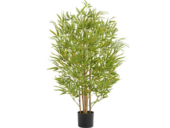 tectake Künstlicher-Bambusbaum Bambosa, stabiler Kunststoff-Blumentopf, grün, Grün, 120 cm, Dekoration, Blumen & Blumentöpfe, Kunstpflanzen