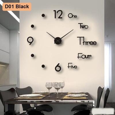 Discount Dollar Deals Large Sized Number Wall Clock, DIY Home Decoration, Living Room Bedroom Study Hotel Decor black