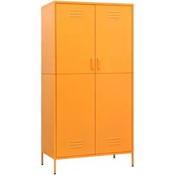 vidaXL Kleiderschrank Senfgelb 90x50x180 cm Stahl