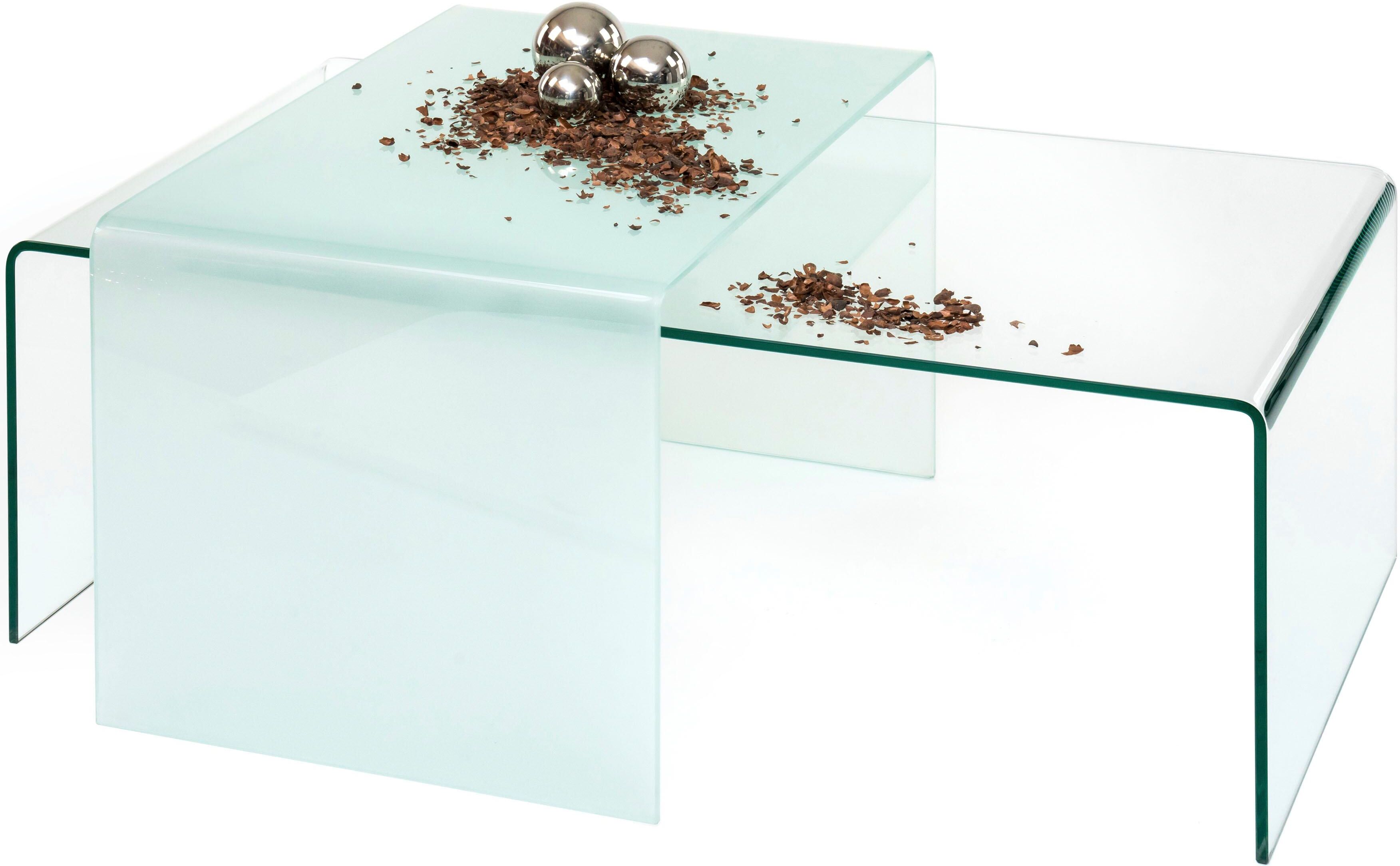 Couchtisch PAROLI, weiss (klarglas, klarglas weiß), B:75cm H:38cm T:60cm, Tische, Couchtisch klarglas, klarglas weiß B/H/T: 75cm x 38cm x 60cm