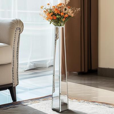 UNHO "28"" Tall Floor Vase Mirror Silver Large Flower Vases"