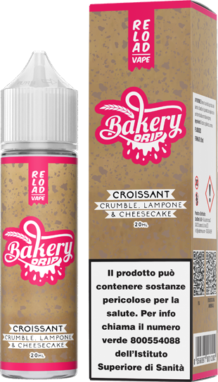 Reload Vape Bakery Drip Croissant Crumble Lampone Cheesecake Liquido Shot 20ml