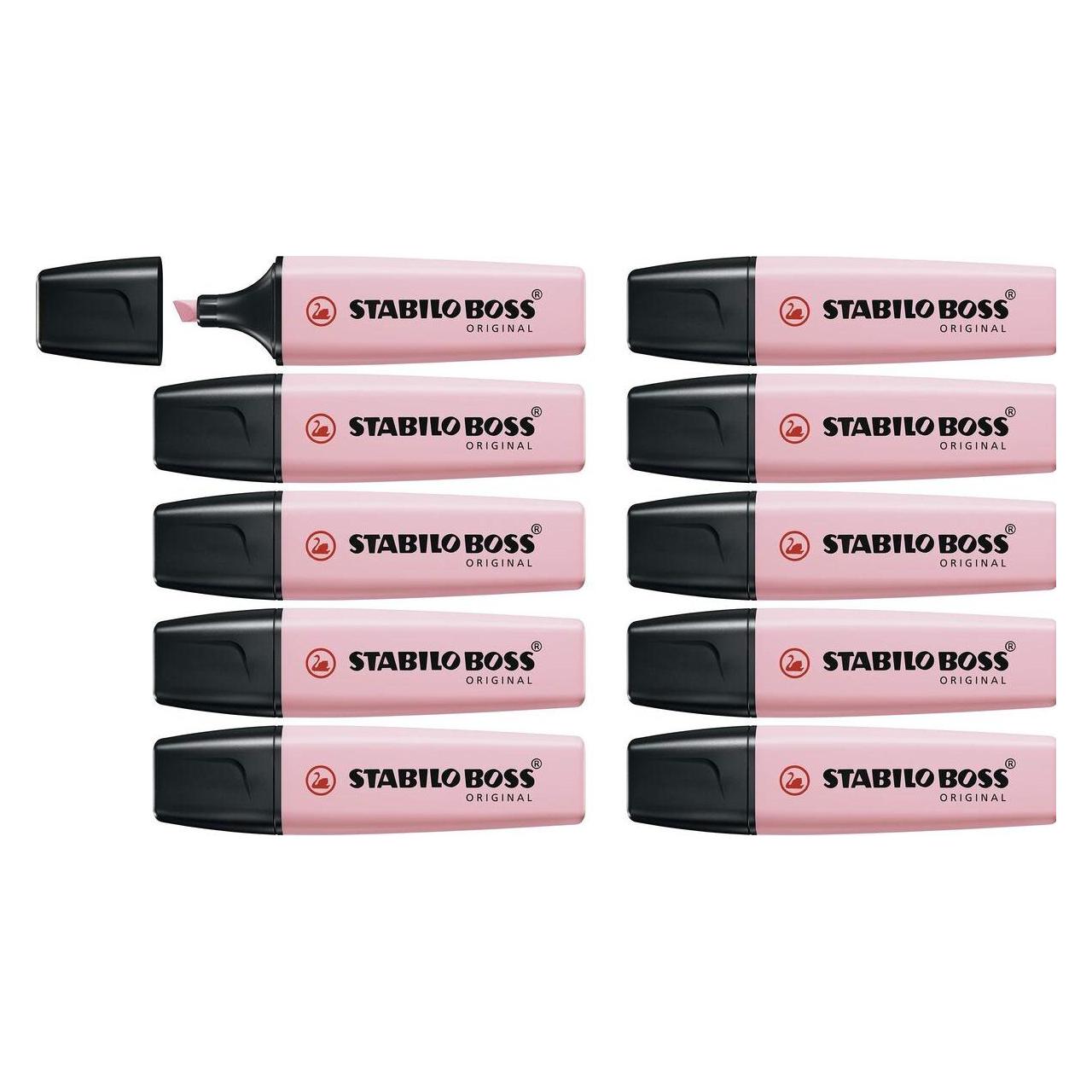 Stabilo Textmarker - BOSS ORIGINAL Pastel - 10er Pack - rosiges Rouge (10x) (70/129)