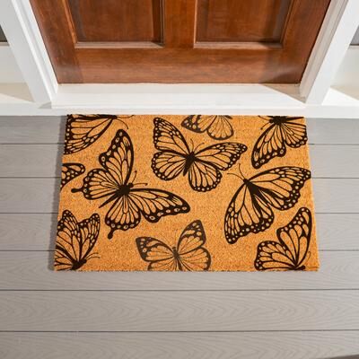 Evergreen Monarch Butterfly Coir Door Mat