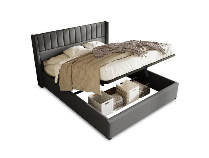 Oxeza Polsterbett 140/200 cm in Grau mit hydraulischem Stauraum, Mode, Rechteckig, 140x200 cm, Schlafzimmer, Betten, Polsterbetten
