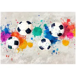 FOTOTAPETE Jungen Fußball Grau 254x184 cm