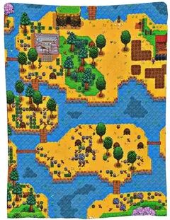 Shop Station Stardew Valley Town Map Flannel Throw Blanket Ultra Soft Gaming Blanket For Bed, Sofa & Travel 7 30x35inch