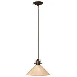 Pendelleuchte Hängelampe Deckenleuchte Stahl Glas Bronze D 35,6cm Esszimmerlampe