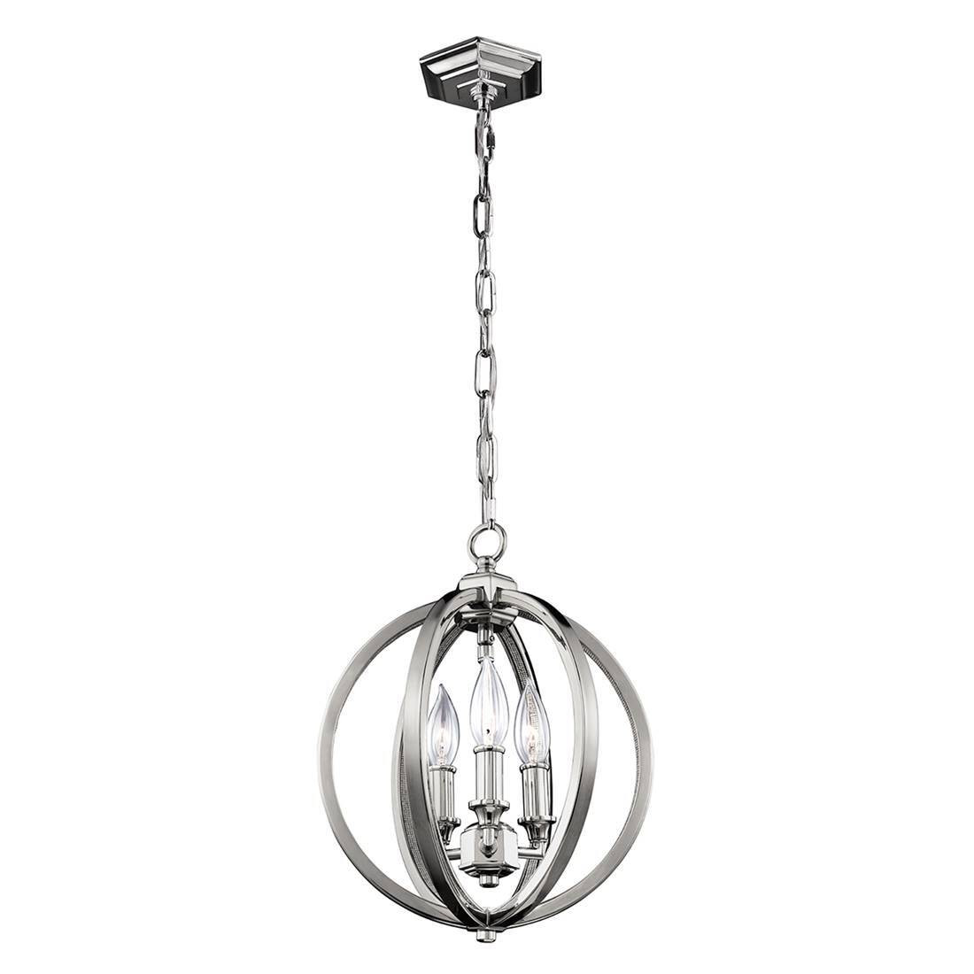 Elstead Lighting Corinne hanglamp, 3-lichts, E14, gepolijst nikkel, 36 cm