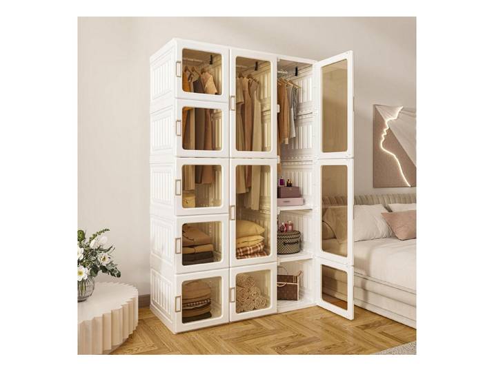 LuxusKollektion Kleiderschrank Falt Kleiderschrank 104x170x50cm Braun Transparent (1-St)