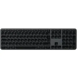 Satechi Slim EX3 Kabellose Tastatur, Space Schwarz, Bluetooth, Deutsch (DE, Kabellos), Tastatur, Schwarz