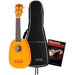 Classic Cantabile US-100P NAT Sopran-Ukulele Pineapple Set inkl. Ukulelenschule & Tasche