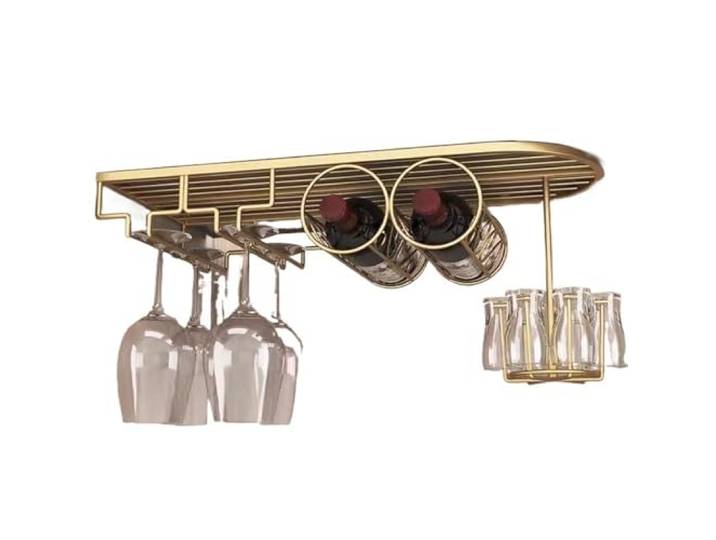 Cenz-888 Weinregal Weinregal umgedrehter Haushaltsweinglashalter(Gold)