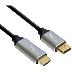 5x Dinic Displayport HDMI Kab. 2m (2 m), Videokabel, Schwarz, Grau