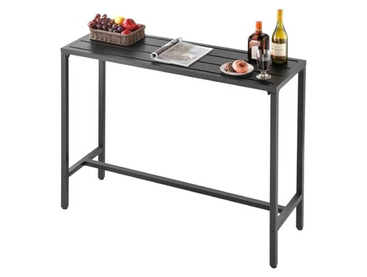 VEVOR Bartisch, 1200 x 375 x 980 mm, Bistrotisch, Stehtisch mit Metallgestell, rechteckige Esstische, Küchentisch, Tresentisch, Partytisch, Gartenmöbel für Balkon, Garten, Poolrand