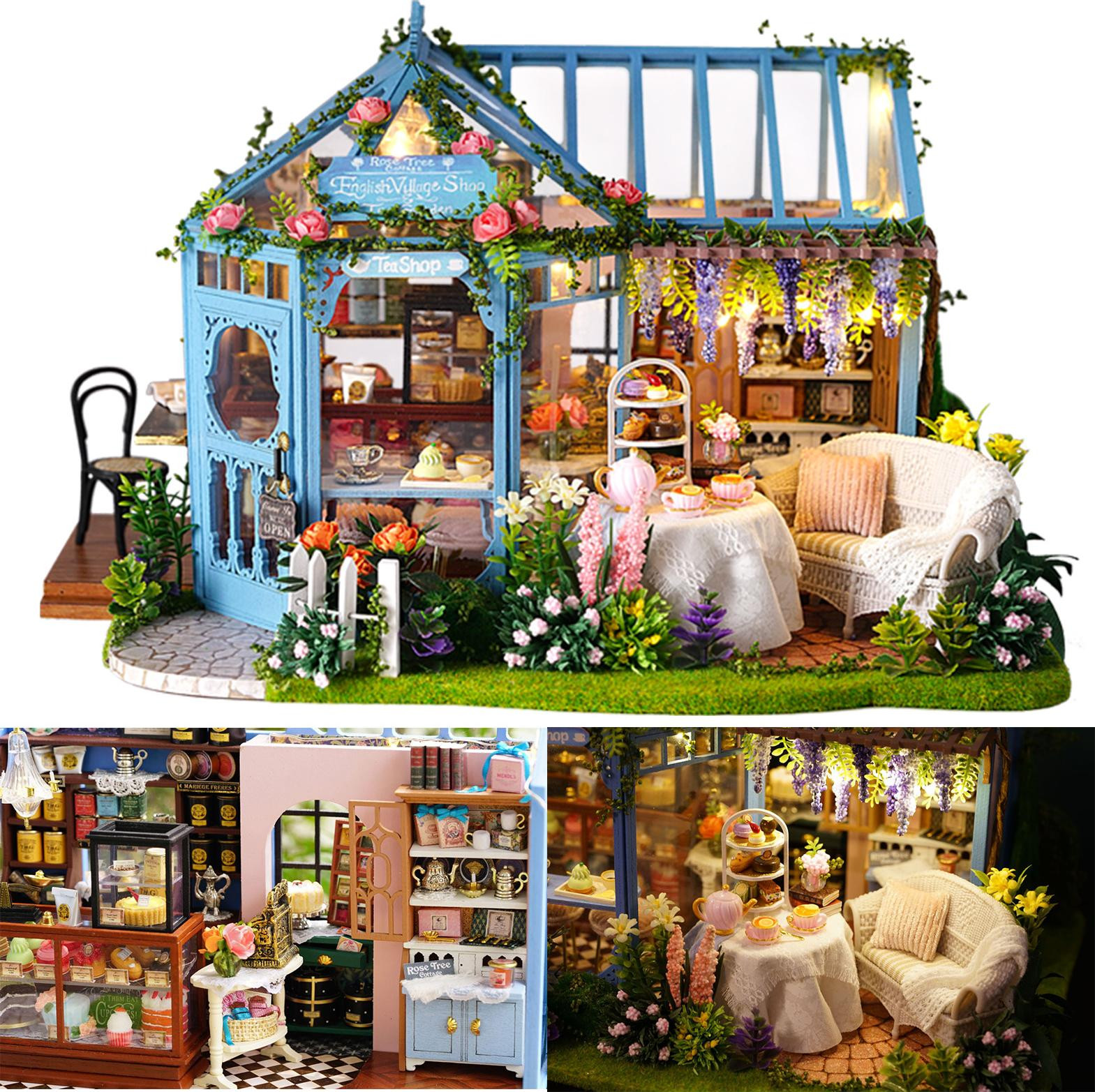 Gistuch DIY houten miniatuur speelhuis - Mini-model voor montage en decoratie