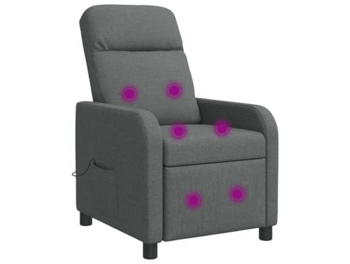 Relaxsessel Dunkelgrau Stoff mit Verstellbarer Rückenlehne 115-160 Grad 100% Polyester, Metall- und Holzrahmen, verstellbar 115-160 Grad, schmutzabweisend, flache Armlehnen, modernes Design