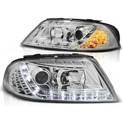 Scheinwerfer LED Tagfahrlicht Optik passend für VW Passat 3BG 00-05 Chrom LED Blinker