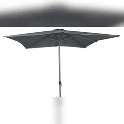 Lex Alu Sonnenschirm 3x3 m UV30+ quadratisch Kurbelschirm Gartenschirm Balkon steingrau : Steingrau
