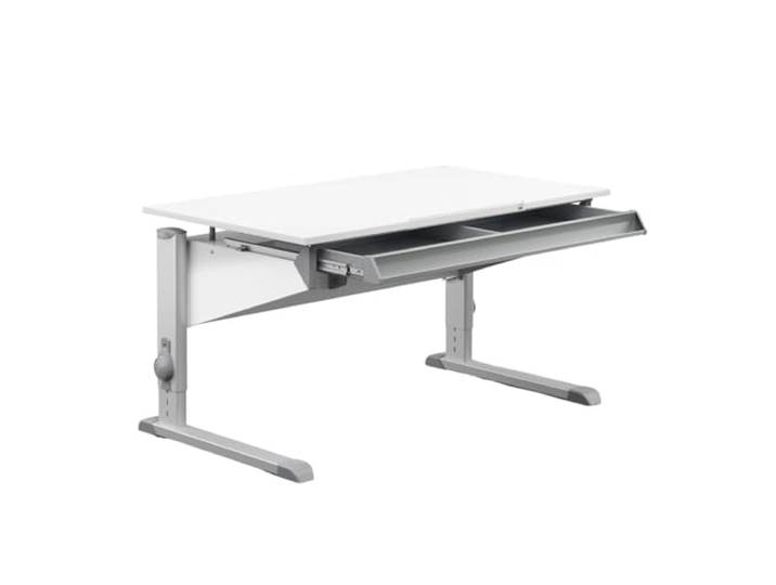 Moll Sprinter Kinderschreibtisch höhenverstellbar mitwachsend, ergonomisch & neigbar für aufrechtes Sitzen ideal für Schulkinder Schreibtisch weiß optional mit Schublade Made in Germany