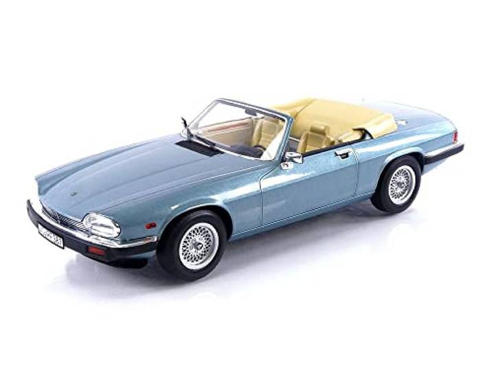 MODELLINO IN SCALA COMPATIBILE CON JAGUAR XJ-S 5.3 H.E.CONVERTIBLE 1988 LIGHT BLUE METALLIC 1:18 NOREV NV182635