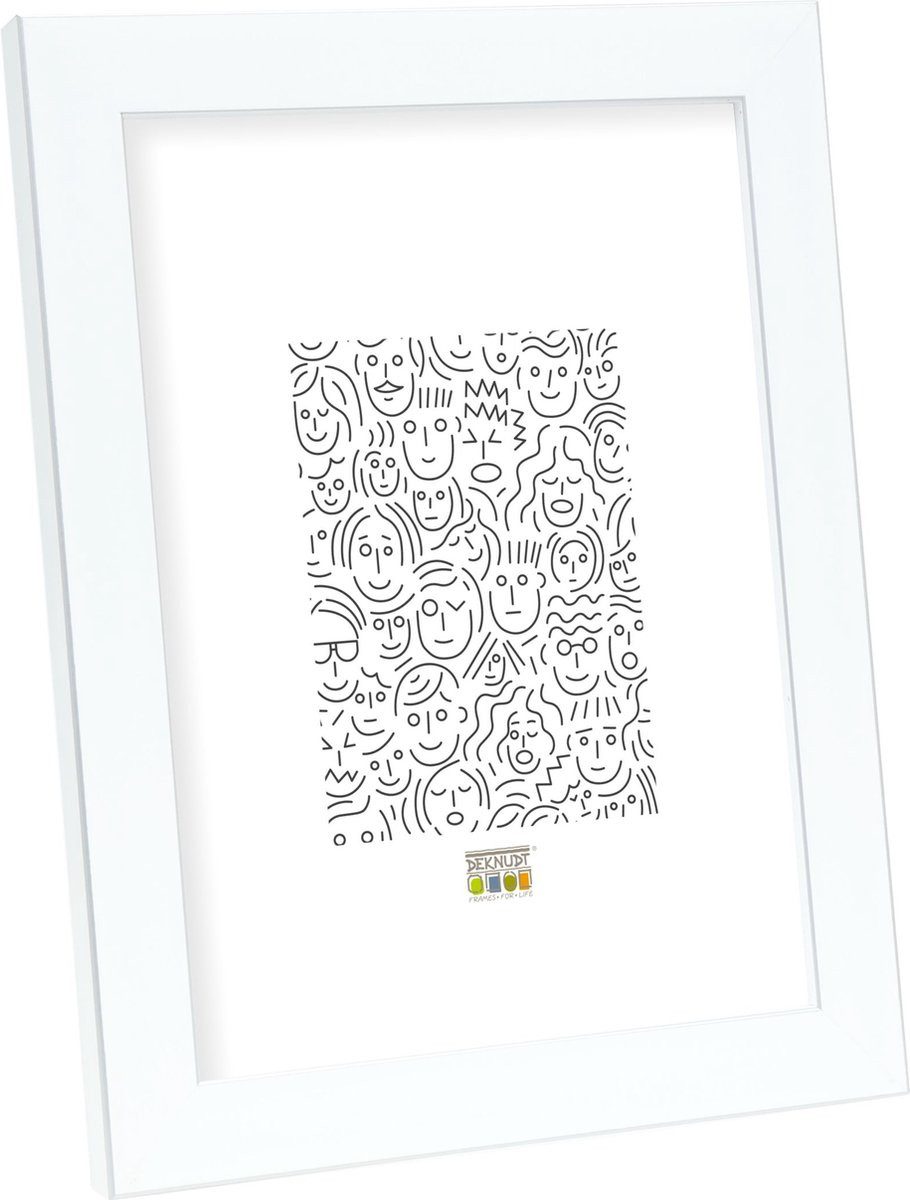 Deknudt Frames Fotolijst Wit met zilverbies S41VK1 20x25 cm