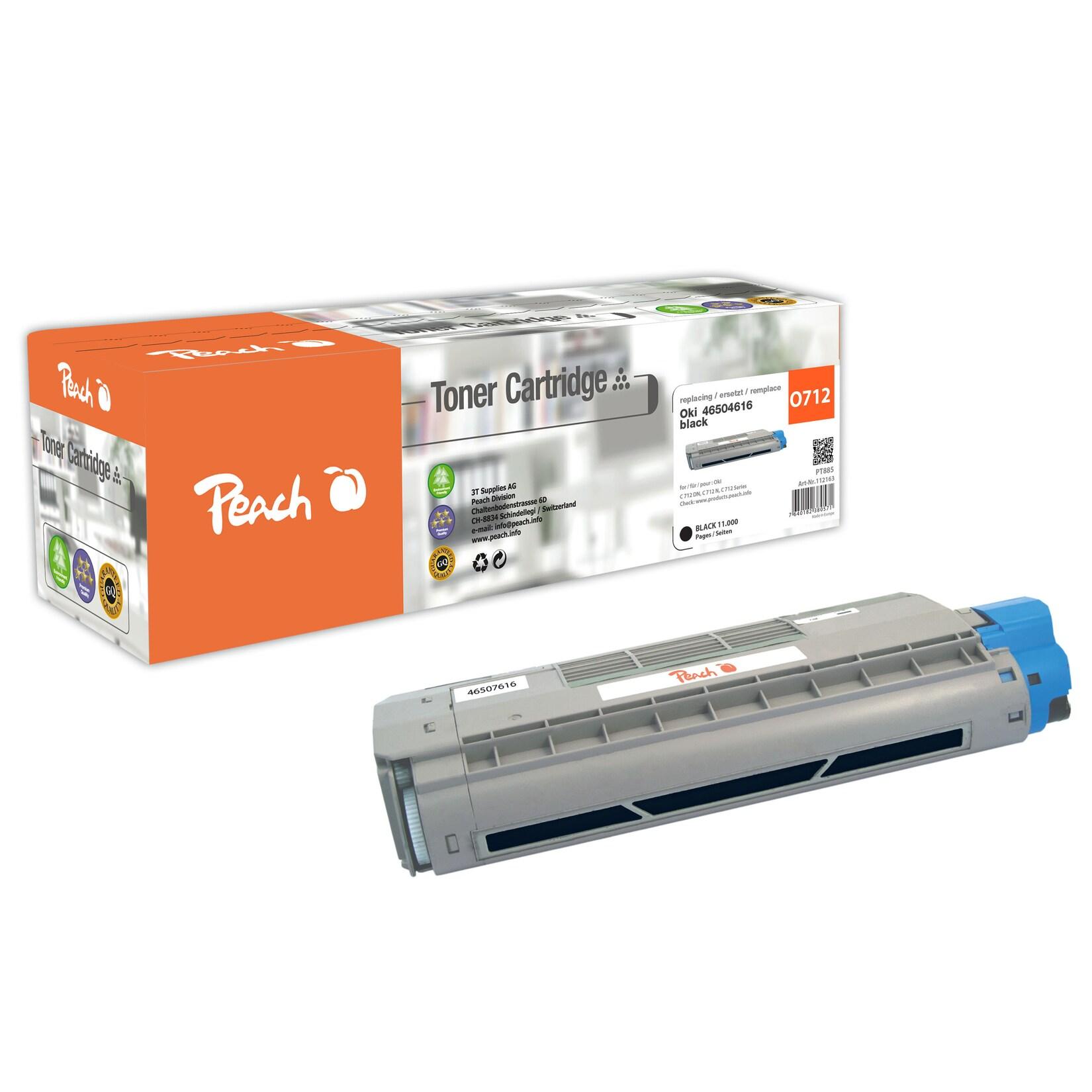 Peach O4650-76 Toner bk ersetzt OKI 46507616 für z.B. OKI C 712 DN, OKI C 712 N, OKI C 712 (wiederaufbereitet)