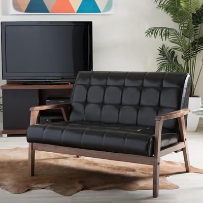 Carson Carrington Karkkila Mid-Century Brown Loveseat