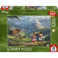 Thomas Kinkade Studios: Disney - Mickey & Minnie in den Alpen, Puzzle 1000 Teile