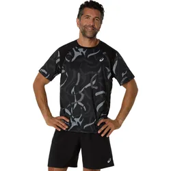 Asics Herrenlaufshirt Road All Over Print SS Top, black - ohne Farbe / L