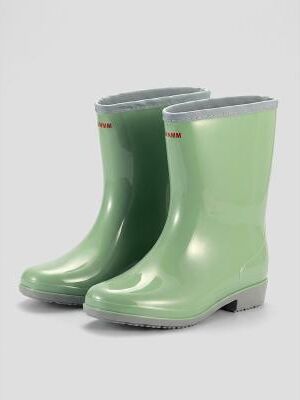 LightInthebox Women's Green Rain Boots - Waterproof Mid-Calf Garden Boots with Slip-Resistant Sole, Stylish Rain Footwear, Ideal for Gardening, Rainy Days, Outdoor Walking, Farm Activities Everyday Adventures