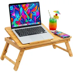 Relaxdays Laptop-Ständer, Notebook Ständer, Braun