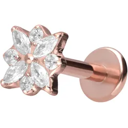Titan Labret mit Innengewinde KRISTALLBLUME
