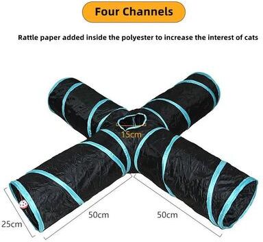 Uplift Picks Foldable Cat Play Tunnel Breathable Indoor Cat Toy Tube four Tunnels