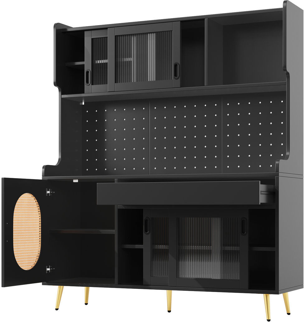 Leisure 171cm Kitchen Pantry Matte Black 171cm H X 145cm W X 39cm D