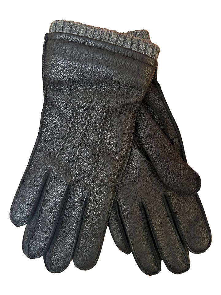 Kaiser Naturfellprodukte Leder-Fingerhandschuhe in Schwarz - 9