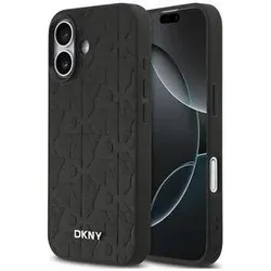 DKNY PU Leather Grid Pattern Magsafe Case for iPhone 17 Black (Apple iPhone 17), Smartphone Hülle, Schwarz